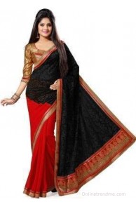 Saree Swarg Floral Print Bollywood Georgette, Brasso Sari